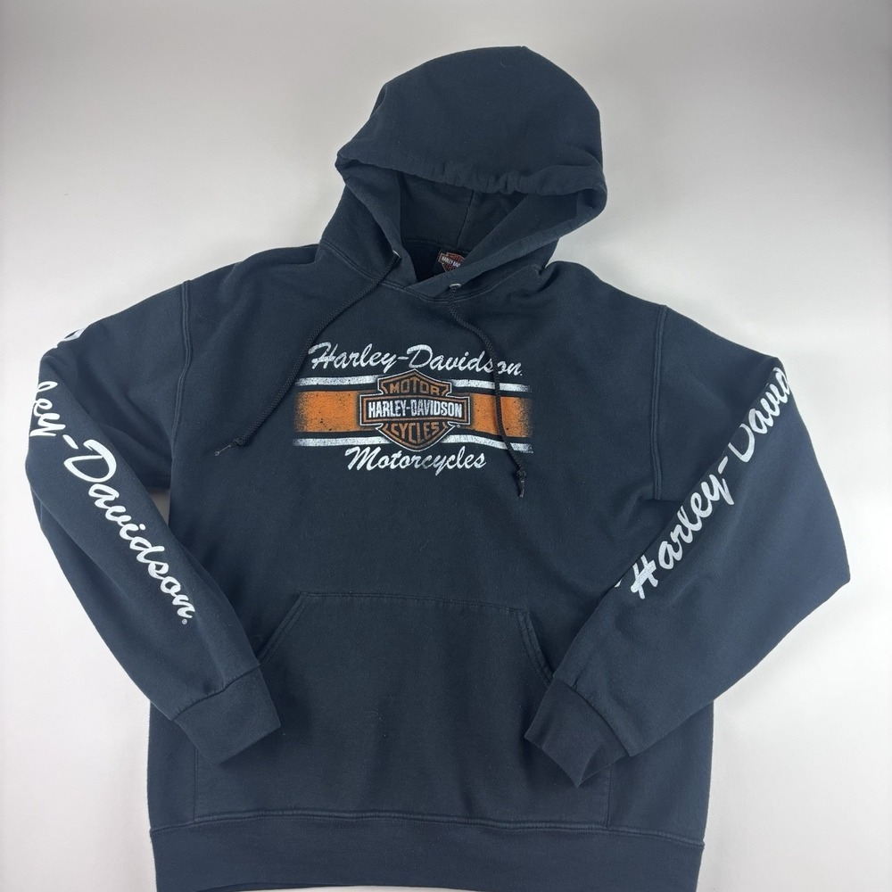 Harley Davidson Medium Men's Black Military Overseas Tour Sweatshirt Size